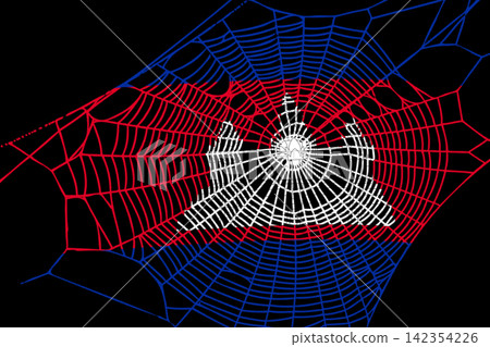 3D Flag on spider web 3D Flag on spider web 142354226