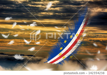 3D Flag on feathers 3D Flag on feathers 142354238