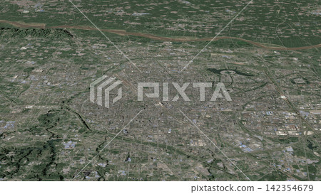 Oblique aerial 3D illustration of Zhengzhou, China Oblique aerial 3D illustration of Zhengzhou, China 142354679