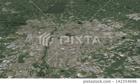 Oblique aerial 3D illustration of Changchun, China 142354696