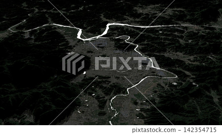 Oblique aerial 3D illustration of Daegu, South Korea Oblique aerial 3D illustration of Daegu, South Korea 142354715