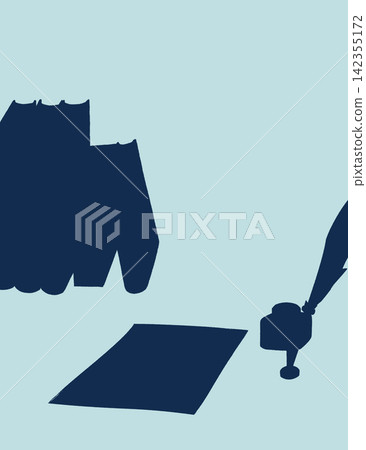 在西式辦公桌上;沒有辦公桌;輪廓。 在西式辦公桌上;沒有辦公桌;輪廓。 142355172