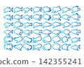 A collection of silhouette illustrations of seafood 142355241