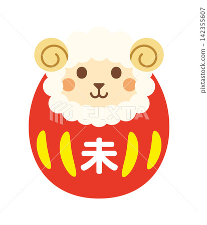 Year of the Sheep zodiac daruma illustration Year of the Sheep zodiac daruma illustration 142355607