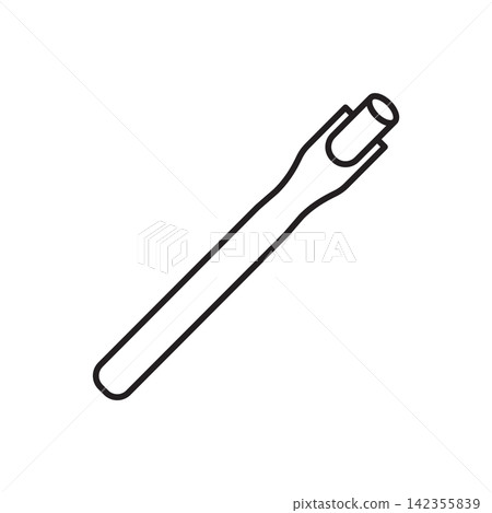 Minimalist line art icon of a hollow drive round hole punch tool for belts and leather straps. Minimalist line art icon of a hollow drive round hole punch tool for belts and leather straps. 142355839