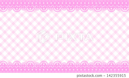 Cute pastel pink lace frame template with stars and diagonal gingham background Cute pastel pink lace frame template with stars and diagonal gingham background 142355915