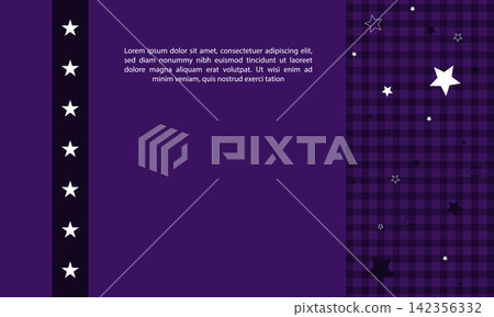 Gothic dark purple background template with vertical star border and plaid starry panel Gothic dark purple background template with vertical star border and plaid starry panel 142356332