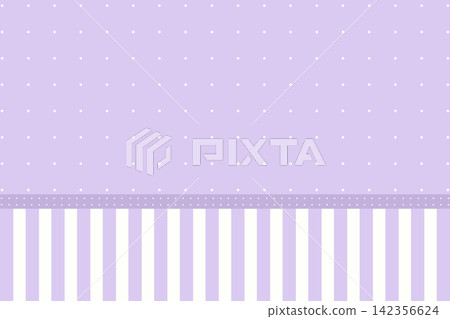 Pastel purple polka dot background with vertical striped bottom border. Pastel purple polka dot background with vertical striped bottom border. 142356624
