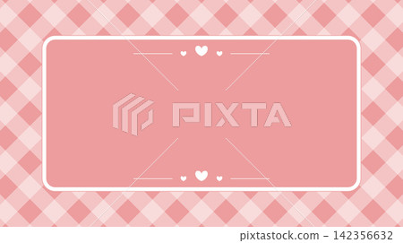 Pastel red gingham plaid frame with heart divider accents and rounded card layout. Pastel red gingham plaid frame with heart divider accents and rounded card layout. 142356632