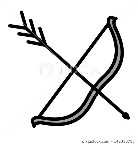 Bow and arrow illustration Bow and arrow illustration 142356795