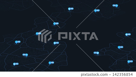 Isometric smart city map with electric vehicle charging station markers. Vector illustration. Isometric smart city map with electric vehicle charging station markers. Vector illustration. 142356854