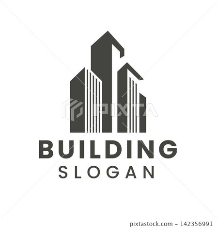 Modern City Skyline with Logo for a Real Estate Construction Company Modern City Skyline with Logo for a Real Estate Construction Company 142356991