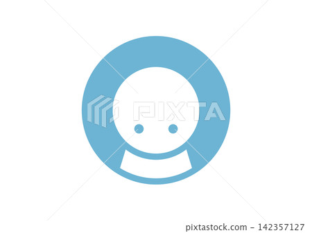 A simple and cute round, downward-facing human-shaped icon 2 (blue) A simple and cute round, downward-facing human-shaped icon 2 (blue) 142357127