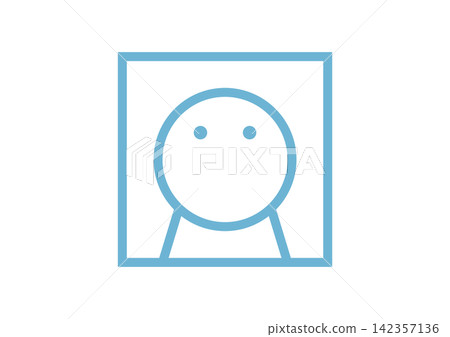 A simple and cute, upward-facing, human-shaped square icon 1 (blue) A simple and cute, upward-facing, human-shaped square icon 1 (blue) 142357136