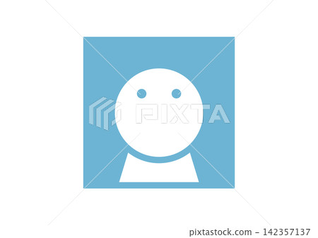 A simple and cute, upward-facing, human-shaped square icon 2 (blue) A simple and cute, upward-facing, human-shaped square icon 2 (blue) 142357137