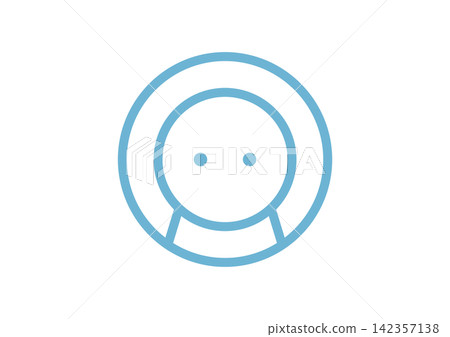 A simple and cute, round, human-shaped icon (blue) facing forward. A simple and cute, round, human-shaped icon (blue) facing forward. 142357138