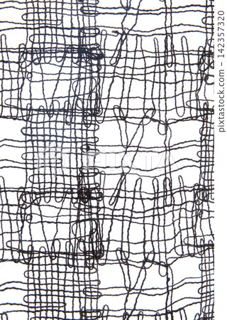 A black crisscrossing pattern of threads creates an abstract, textured surface A black crisscrossing pattern of threads creates an abstract, textured surface 142357320