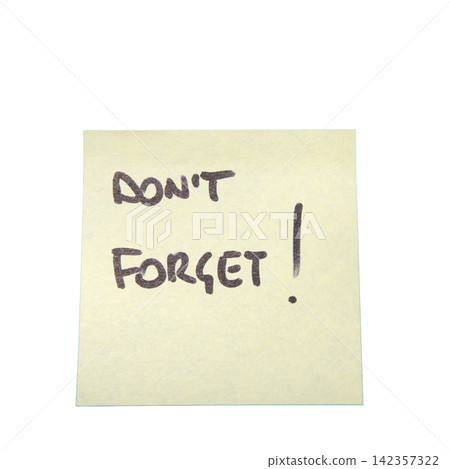 A yellow sticky note has "DON'T FORGET!" A yellow sticky note has "DON'T FORGET!" 142357322