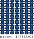 Blue and Cream Argyle Plaid Seamless Pattern Background 142358203
