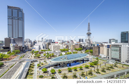 愛知縣名古屋市Clear Oasis 21、名古屋電視塔(MIRAI TOWER)及周邊榮街景 愛知縣名古屋市Clear Oasis 21、名古屋電視塔(MIRAI TOWER)及周邊榮街景 142358573