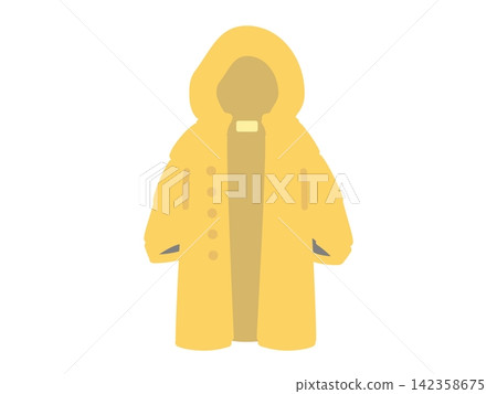 Raincoat, rain gear, rain poncho, disaster preparedness goods, illustration Raincoat, rain gear, rain poncho, disaster preparedness goods, illustration 142358675