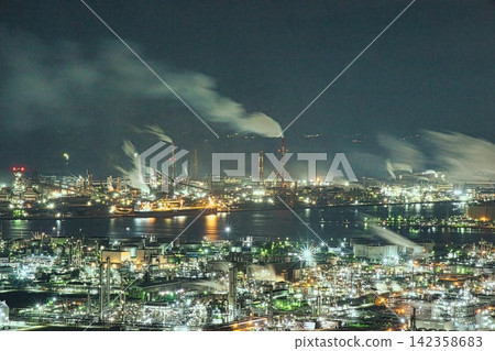 岡山工廠夜景 岡山工廠夜景 142358683