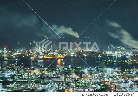 岡山工廠夜景 岡山工廠夜景 142358684