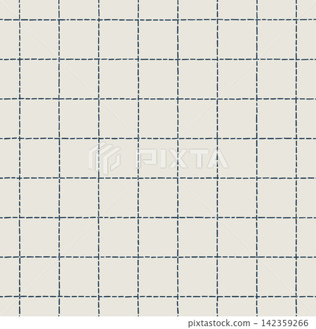 Hand Stitched Blue Check Seamless Pattern for Textiles Hand Stitched Blue Check Seamless Pattern for Textiles 142359266