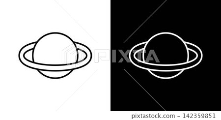 Planet With Rings Line Icon Set. Astronomy, Space Exploration, And Celestial Body Outline Symbol Collection. Saturn Representation. Editable Stroke. Isolated Vector Illustration Planet With Rings Line Icon Set. Astronomy, Space Exploration, And Celestial Body Outline Symbol Collection. Saturn Representation. Editable Stroke. Isolated Vector Illustration 142359851
