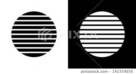 Striped Circle Solid Icon Set. Minimalist Design, Contrast, And Pattern Silhouette Symbol Collection. Modern Aesthetic, Visual Art. Isolated Vector Illustration Striped Circle Solid Icon Set. Minimalist Design, Contrast, And Pattern Silhouette Symbol Collection. Modern Aesthetic, Visual Art. Isolated Vector Illustration 142359858