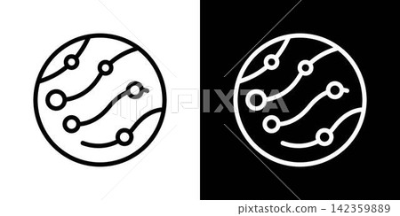 Circuit Board Planet Line Icon Set. Technology Integration, Global Connectivity, And Digital Networking Outline Symbol Collection. Tech Innovation. Editable Stroke. Isolated Vector Illustration Circuit Board Planet Line Icon Set. Technology Integration, Global Connectivity, And Digital Networking Outline Symbol Collection. Tech Innovation. Editable Stroke. Isolated Vector Illustration 142359889