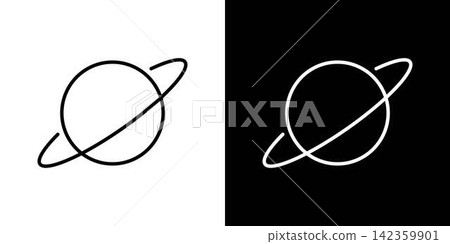 Planet With Rings Line Icon Set. Astronomy, Space Exploration, And Celestial Body Outline Symbol Collection. Saturn Representation. Editable Stroke. Isolated Vector Illustration Planet With Rings Line Icon Set. Astronomy, Space Exploration, And Celestial Body Outline Symbol Collection. Saturn Representation. Editable Stroke. Isolated Vector Illustration 142359901