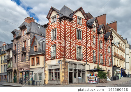 Street in Rennes downtown, France Street in Rennes downtown, France 142360418