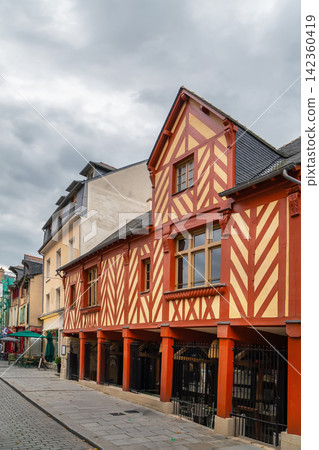 Street in Rennes downtown, France Street in Rennes downtown, France 142360419