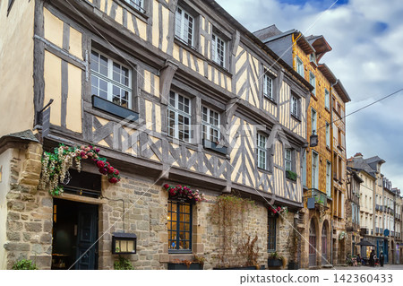 Street in Rennes downtown, France Street in Rennes downtown, France 142360433