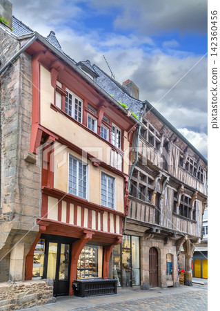 Street in Dinan downtown, France Street in Dinan downtown, France 142360456