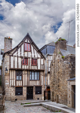 Street in Dinan downtown, France Street in Dinan downtown, France 142360460