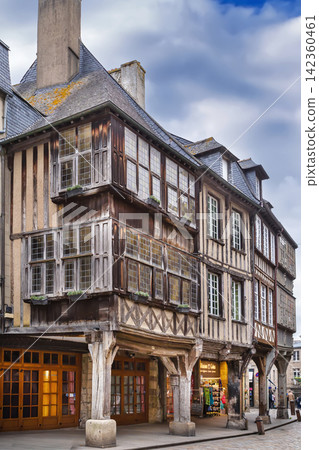 Street in Dinan downtown, France Street in Dinan downtown, France 142360461