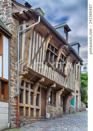 Street Rue du Jerzual in Dinan, France Street Rue du Jerzual in Dinan, France 142360487