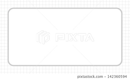 Gray rounded corner frame and grid background 142360594