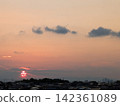 The setting sunset 142361089