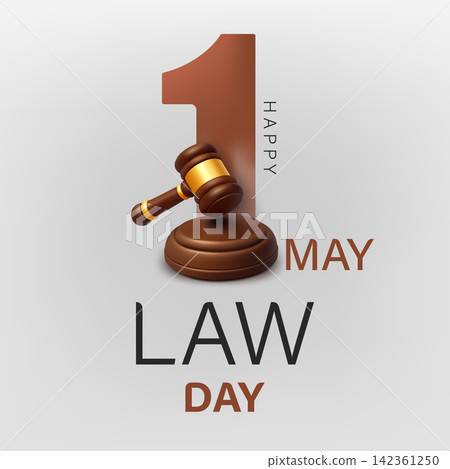 Happy Law Day 1 May Judge Gavel, Vector Illustration 142361250