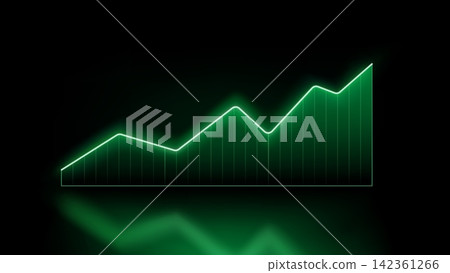 Neon Green Glowing Financial Growth Graph Upward Trend, Vector Illustration Neon Green Glowing Financial Growth Graph Upward Trend, Vector Illustration 142361266
