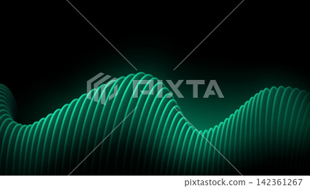 Abstract Green Glowing Wave Background, Vector Illustration Abstract Green Glowing Wave Background, Vector Illustration 142361267