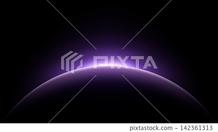 Cosmic Horizon Glow on Dark Background, Vector Illustration Cosmic Horizon Glow on Dark Background, Vector Illustration 142361313