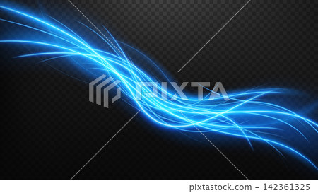 Abstract Blue Light Trails Vector Background, Vector Illustration Abstract Blue Light Trails Vector Background, Vector Illustration 142361325