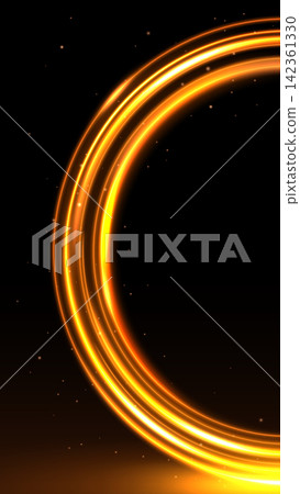 Golden Glowing Arc Light Trail Background Mobile Wallpaper, Vector Illustration Golden Glowing Arc Light Trail Background Mobile Wallpaper, Vector Illustration 142361330