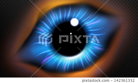 Futuristic Blue Eye, Nebula Space, Vector Illustration Futuristic Blue Eye, Nebula Space, Vector Illustration 142361332