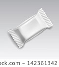 Blank White Candy Bar Wrapper Mockup, Vector Illustration 142361342