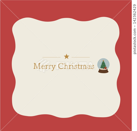 Christmas banner with "Merry Christmas" lettering and snow globe illustration. Christmas banner with "Merry Christmas" lettering and snow globe illustration. 142362429
